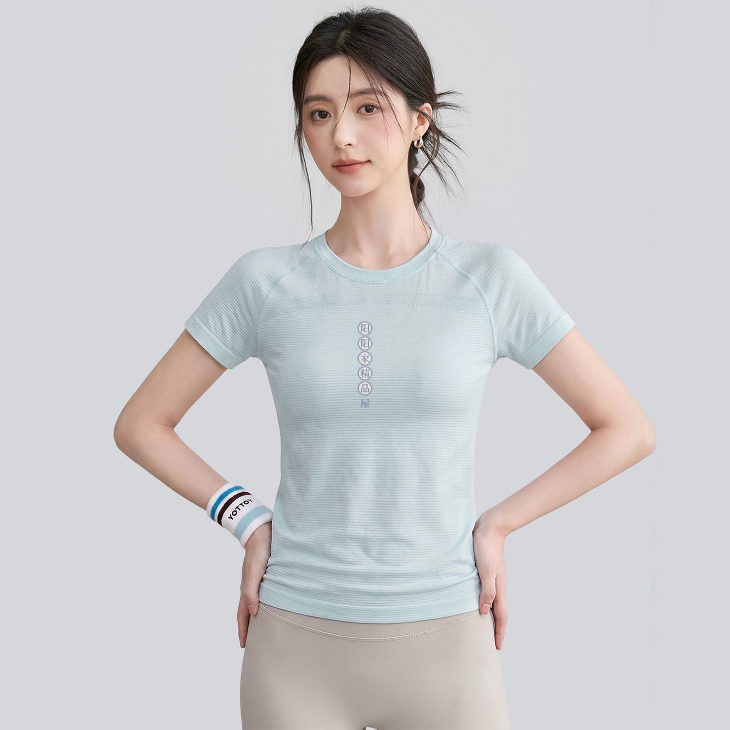 速干瑜伽服女短袖夏季薄款修身户外跑步训练t恤普拉提运动上衣