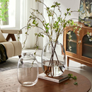 饰 玻璃花瓶摆件客厅插花水养马醉木雪柳专用轻奢高级感透明绿植装