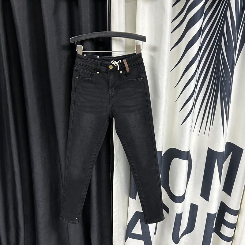 高弹修身显瘦加绒小脚铅笔九分裤