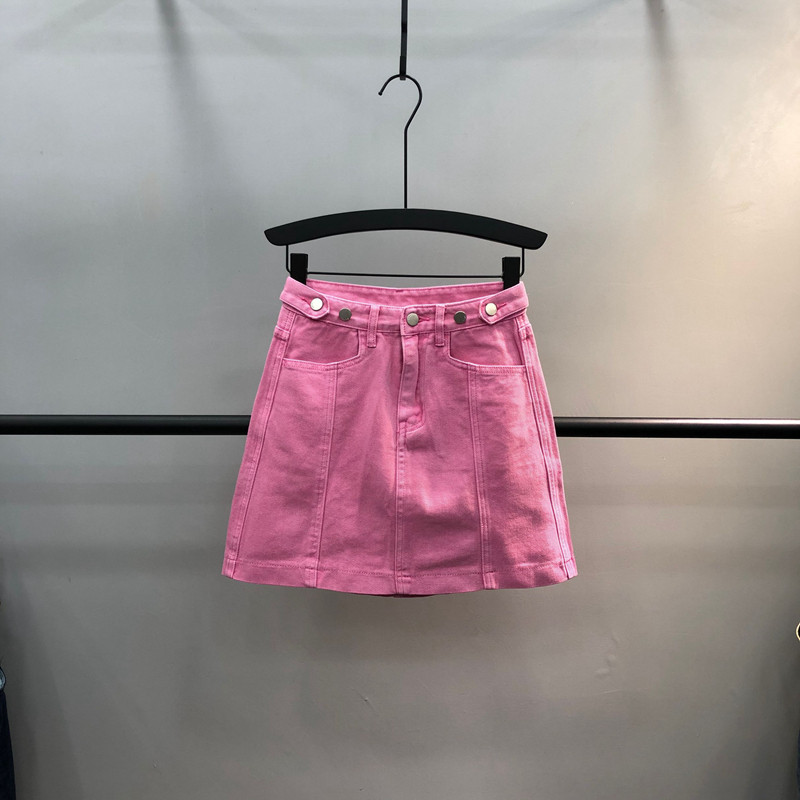 粉色牛仔半身裙女2021夏季新款簡約高腰顯瘦性感包臀裙a字短裙子在類目 女裝/女士精品, 半身裙中 - 來自Buy2taobao.com提供專業的淘寶代購服務