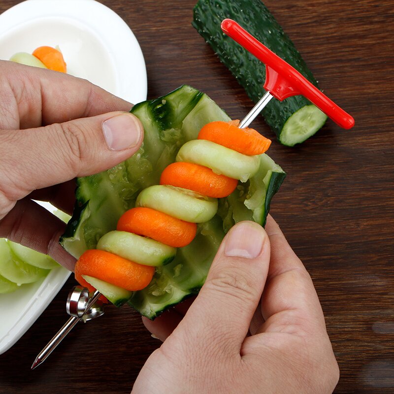 不锈钢黄瓜旋转器魔幻螺卷器多功能切菜器麻花刀神器水果拼盘雕花