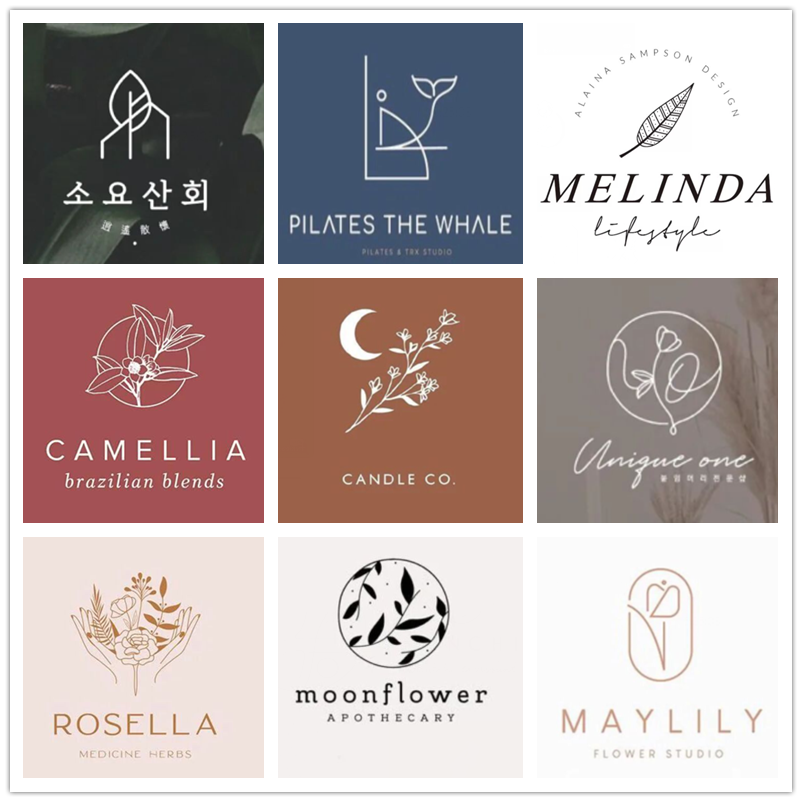 原创logo设计唯美logo花束吊牌logo门头鲜花室鲜花工艺馆店标店名