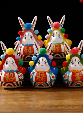 兔爷老北京泥塑特色中国风小礼物送老外 出国礼品 留学生纪念品