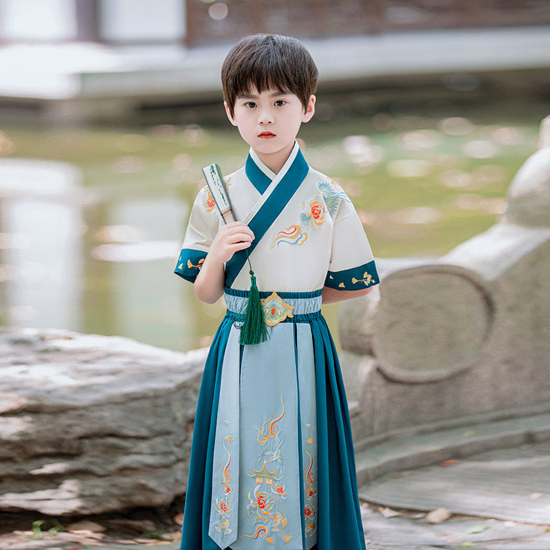 男童汉服2025新款夏季国学服男孩古风中国风夏装短袖书生儿童宋制