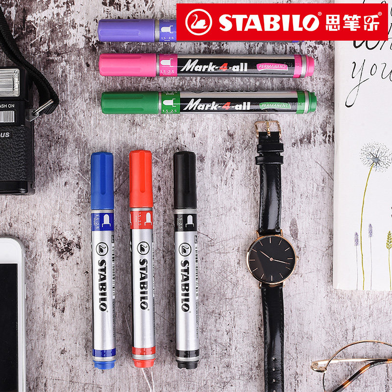 STABILO STORE 독일 SPILE 마커 펜 651 마크 펜 후크 라인 컬러 유성 싱글 헤드 펜 로그인 대용량 서명 펜 사무용품