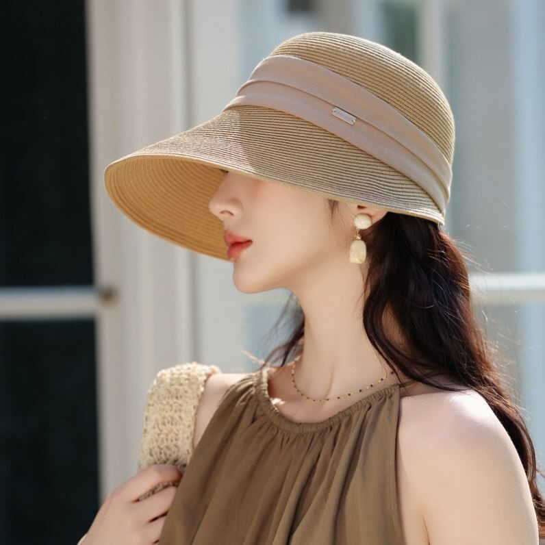 2026新春夏帽子女感拉菲草帽时尚大檐户外海边沙滩防晒遮阳帽