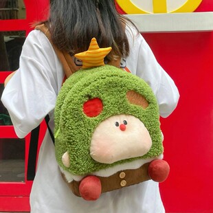 可爱苹果树双肩包日系双肩背包可爱卡通玩偶原创毛绒包潮森系书包
