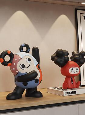 奶油风酒柜装饰品摆件客