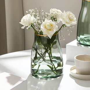 高级感轻奢花瓶摆件客厅适合餐桌摆放插花干花精致高端玻璃瓶高档