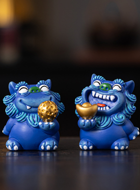 创意旋转招财风狮爷摆件伴手礼