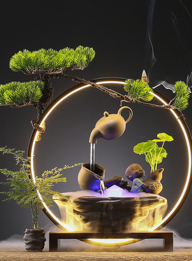 悬壶流水雾化招财禅意风开业礼品