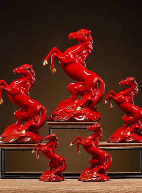 立马发财马摆件陶瓷生肖马工艺品办公室招财装饰摆设乔迁开业礼品