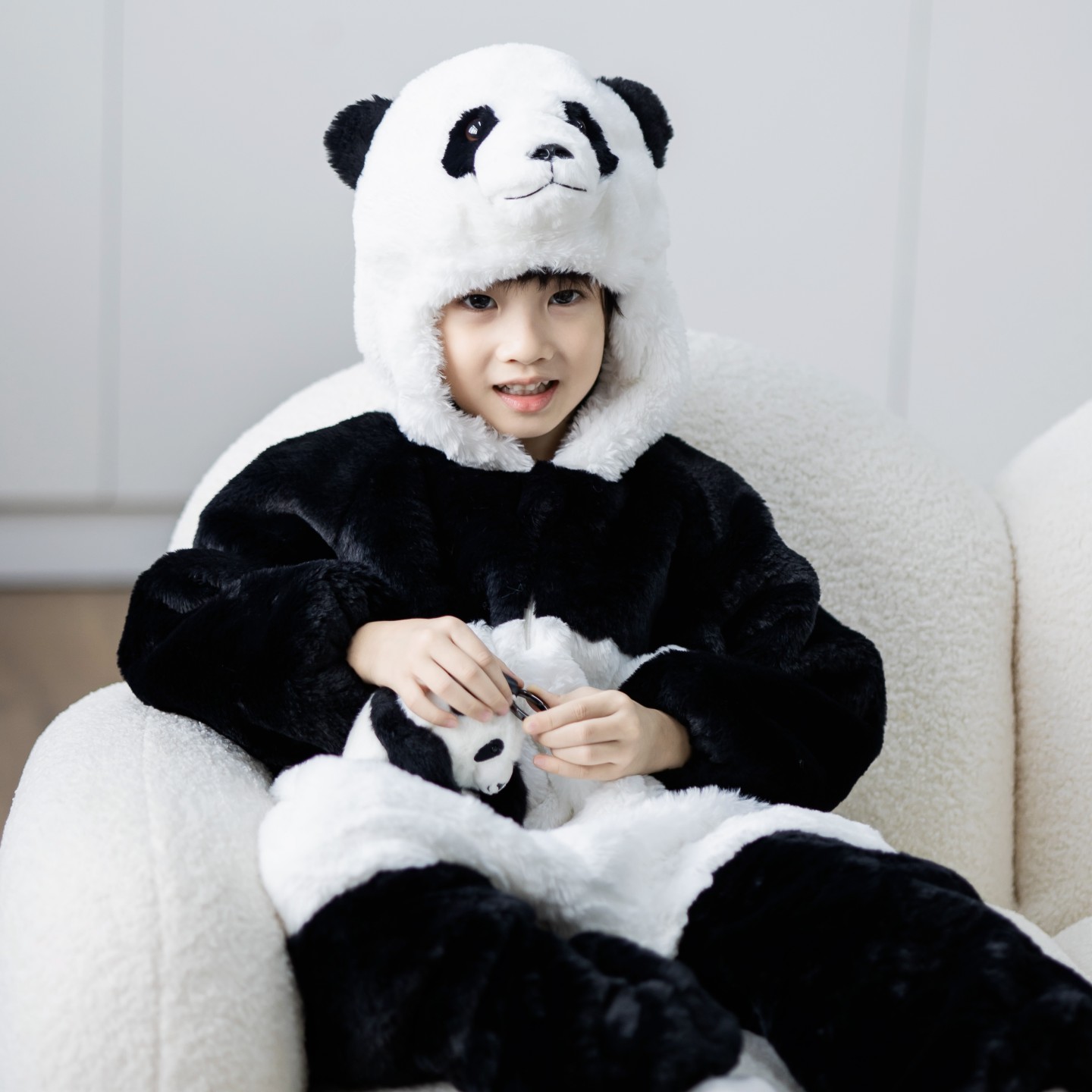 可爱大熊猫睡衣男童女童