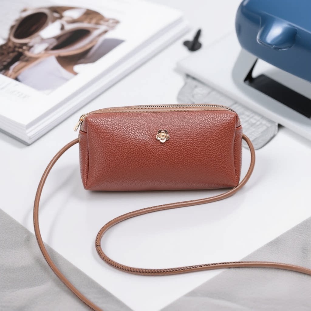 2026新款时尚百搭简约精致ins轻便洋气轻奢单肩包斜挎包女包棕色