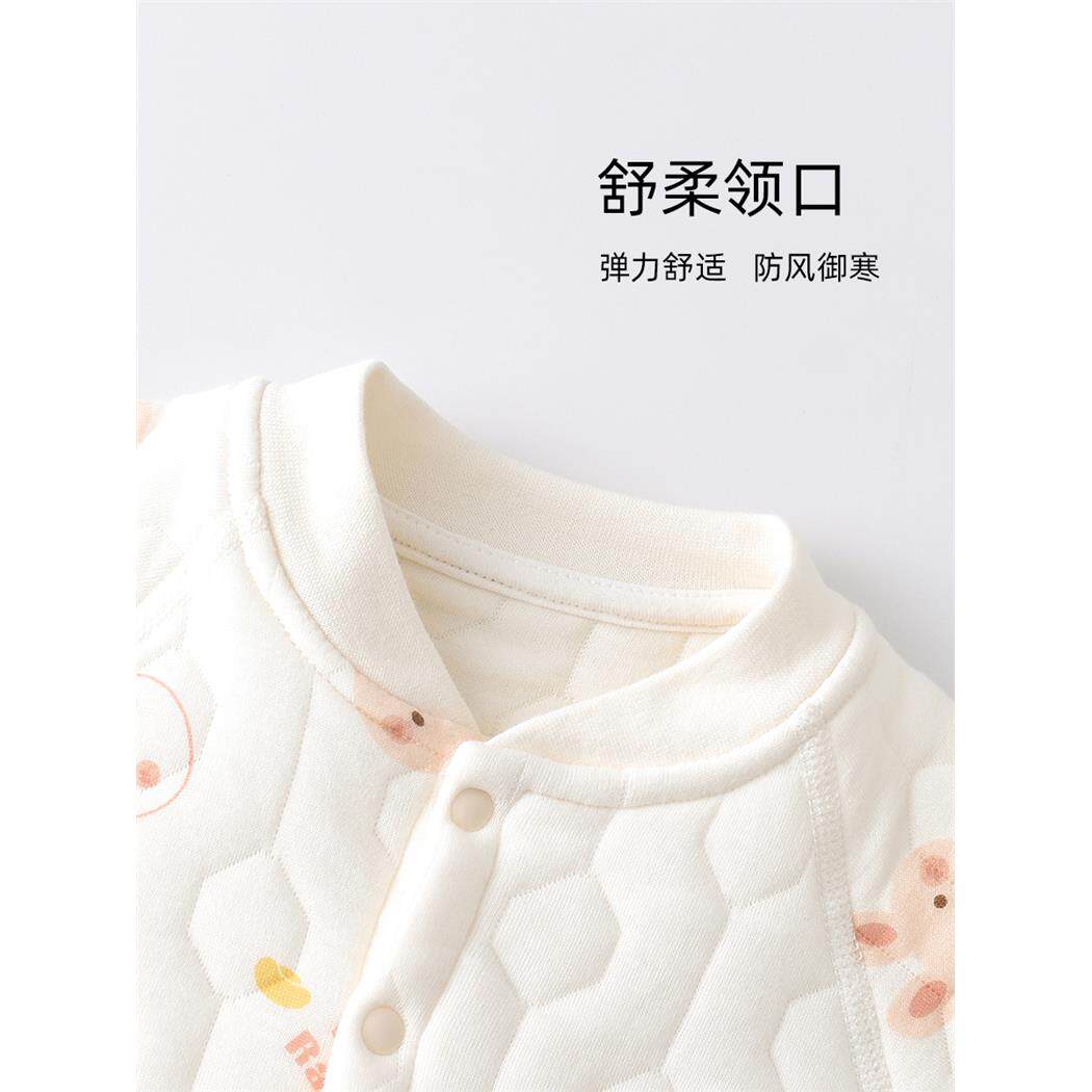 婴儿连体衣秋冬季夹棉新