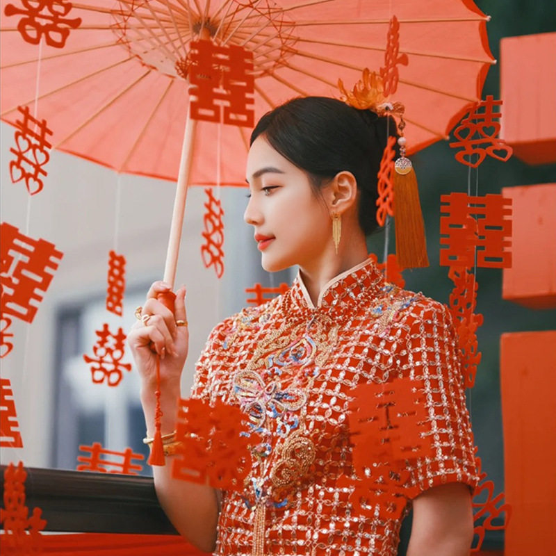 结婚喜字婚伞新娘订婚礼