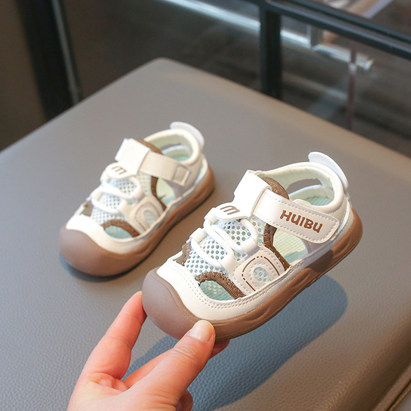 新款夏季男宝宝女0一1-4岁半凉鞋男童夏天包头软底儿童透气沙滩鞋