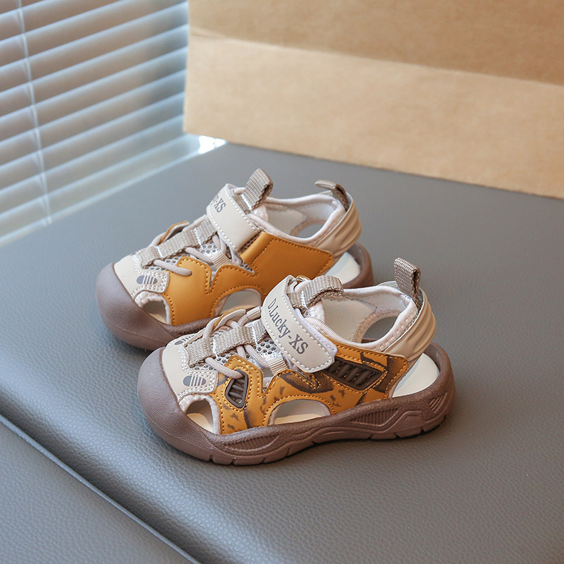 夏季儿童男宝宝女凉鞋婴儿0一1-4岁夏女童包头男童学步鞋小童鞋子