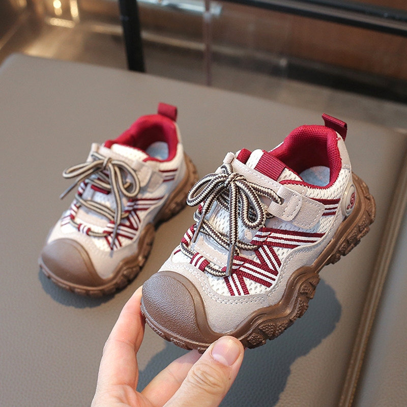 春季儿童女童1一3-6岁运动鞋男童网面透气鞋子春秋户外厚底登山鞋