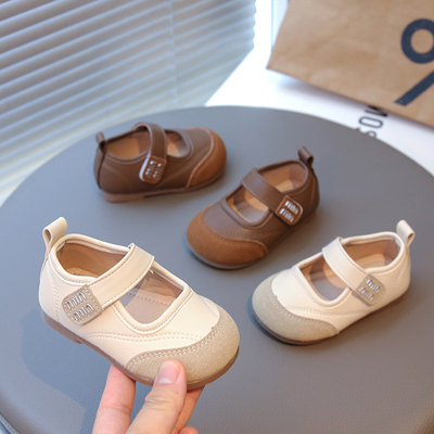 女宝宝春秋季皮面小皮鞋