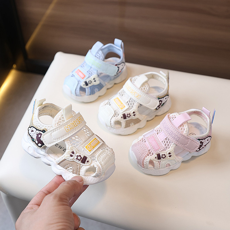 夏季男宝宝女凉鞋0一1-4岁婴儿夏学步鞋男童夏天女童轻便包头鞋子