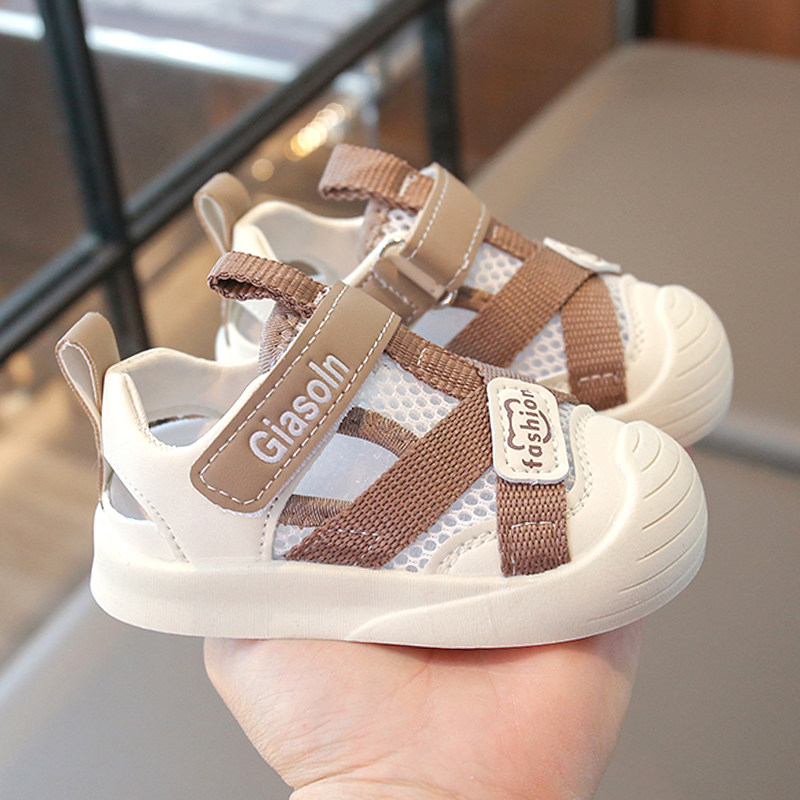 夏季男宝宝女学步板鞋0一1-4岁男童小白鞋婴儿软底单网面透气鞋子