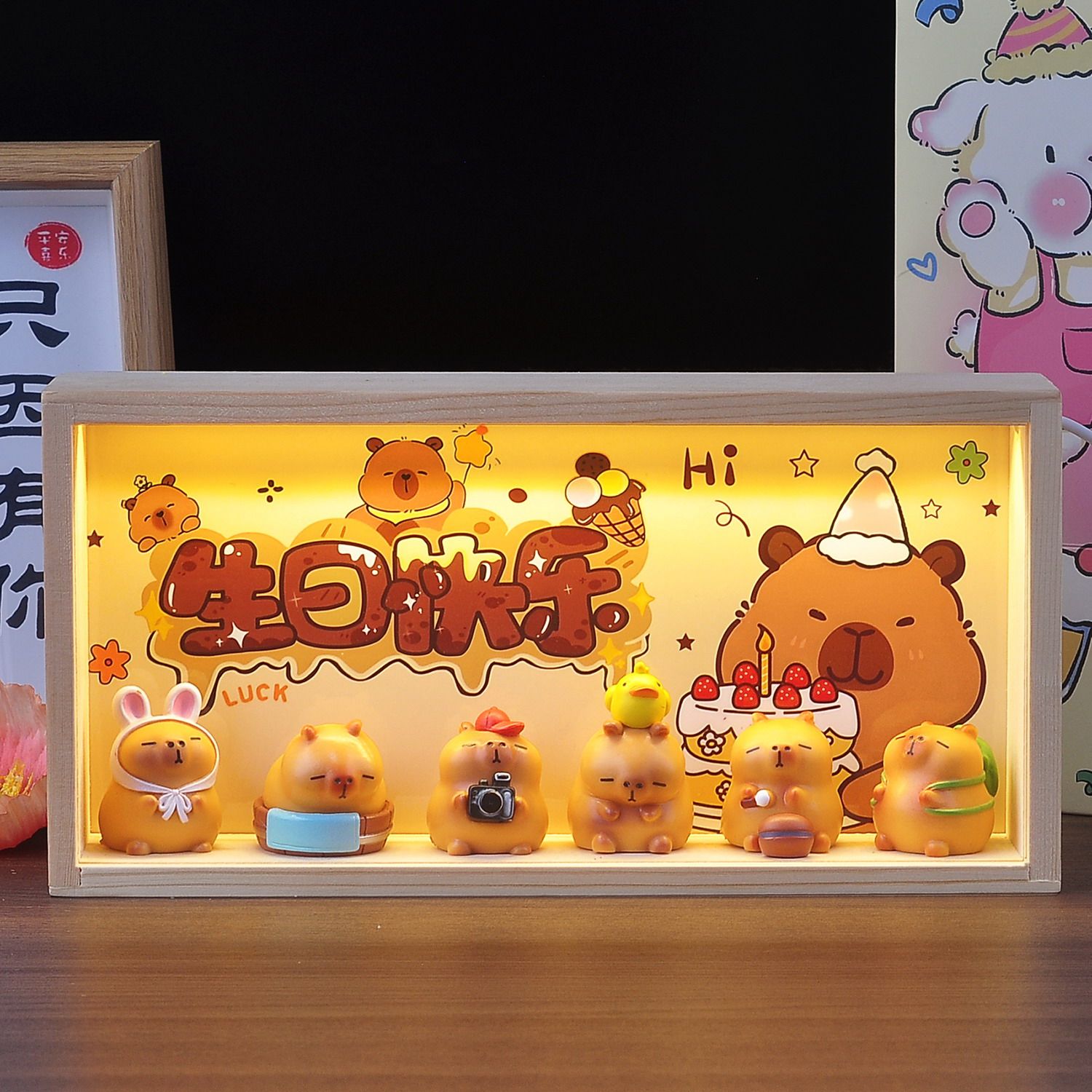 圣诞礼物卡皮巴拉摆件手办周边实用小夜灯送女朋友女生闺蜜女儿童