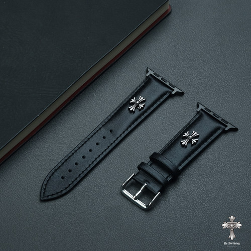 适用于苹果手表真皮表带iwatch109头层牛皮表带ultra纳帕46荔枝纹