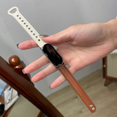 适用小米手环8910pro皮质表带华为手环910男女运动休闲腕带红米56