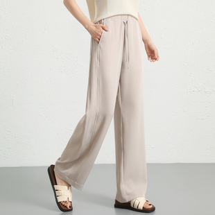 女裤2026春季新款爆款休闲裤直筒小个子垂感软糯黑色窄版阔腿裤子