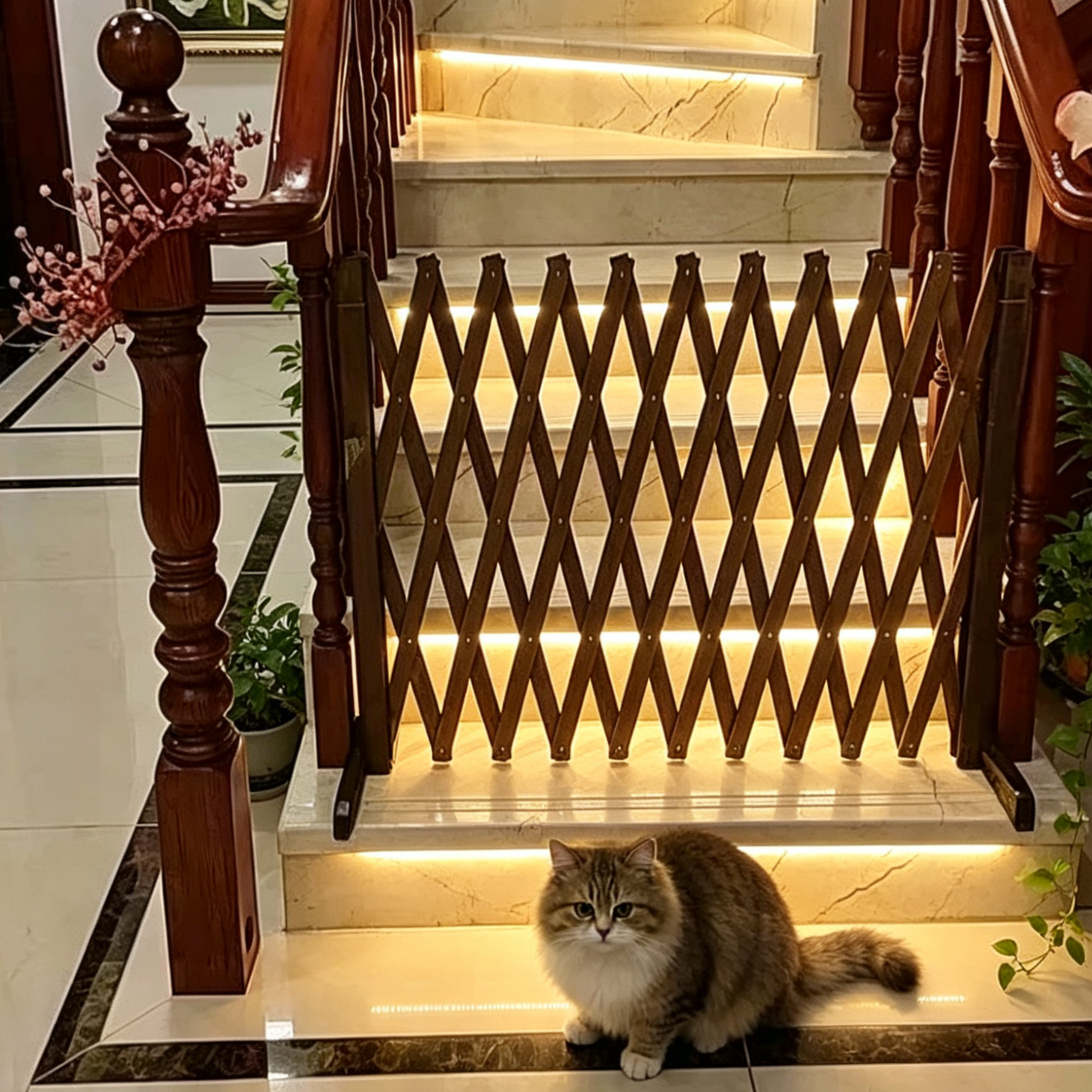 宠物围栏狗笼隔断拦狗栅栏阳台隔离门可伸缩栅栏门挡狗挡猫兔护栏图片