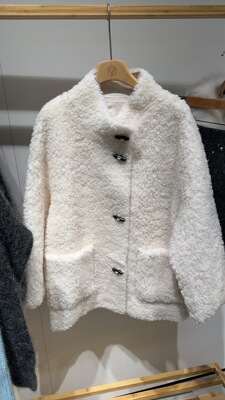 ROSEALYSSA若诗莉莎2025立领绵羊毛皮毛一体外套R5404-2801-1599