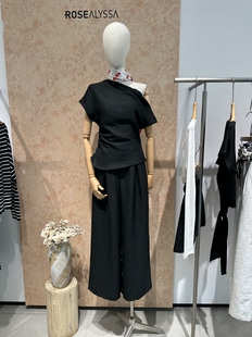 Rose Alyssa 若诗莉莎2026夏新斜肩上衣裤子套装R6202-9901-899