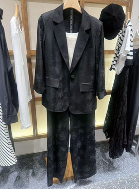 Rose Alyssa 若诗莉莎2025春季新女黑色提花套装R6201-9901-1599