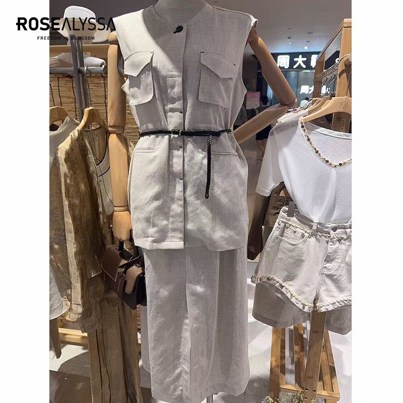 ROSEALYSSA若诗莉莎女2025年夏季新两件套马甲半裙套装R5205-9902