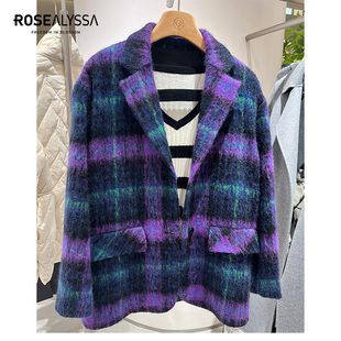 2770 大衣R3404 1999 新格纹中长款 ROSEALYSSA若诗莉莎2023年冬季