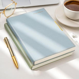 荔枝纹软皮A5笔记本本子皮面定制可印logo商务简约文艺高颜值日记本办公会议记录记事本大学生学习考研书写
