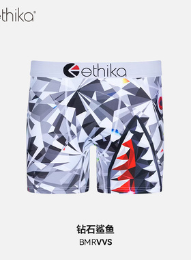 Ethika钻石鲨鱼男士内裤男生运动平角裤透气速干四角裤美潮搭短裤