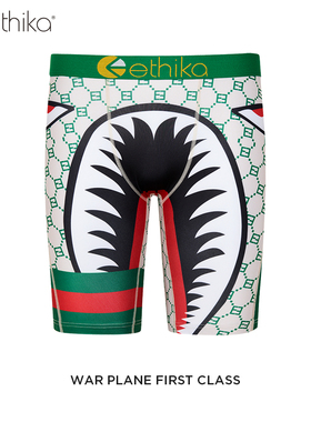 Ethika美式鲨鱼印花图案男士内裤男生运动平角透气速干四角裤潮牌