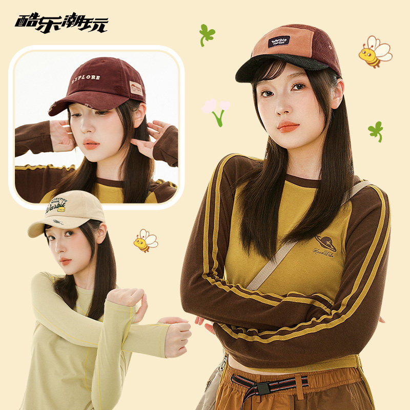 酷乐潮玩warbie窝比复古拼色棒球帽2025新款刺绣鸭舌帽百搭显脸小,服饰配件/皮带/帽子/围巾,帽子,淘宝优惠券,粉丝福利购,淘宝优惠卷