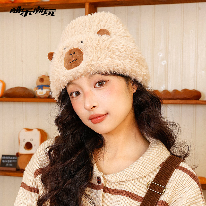 酷乐潮玩豚豚崽立体形象毛线帽