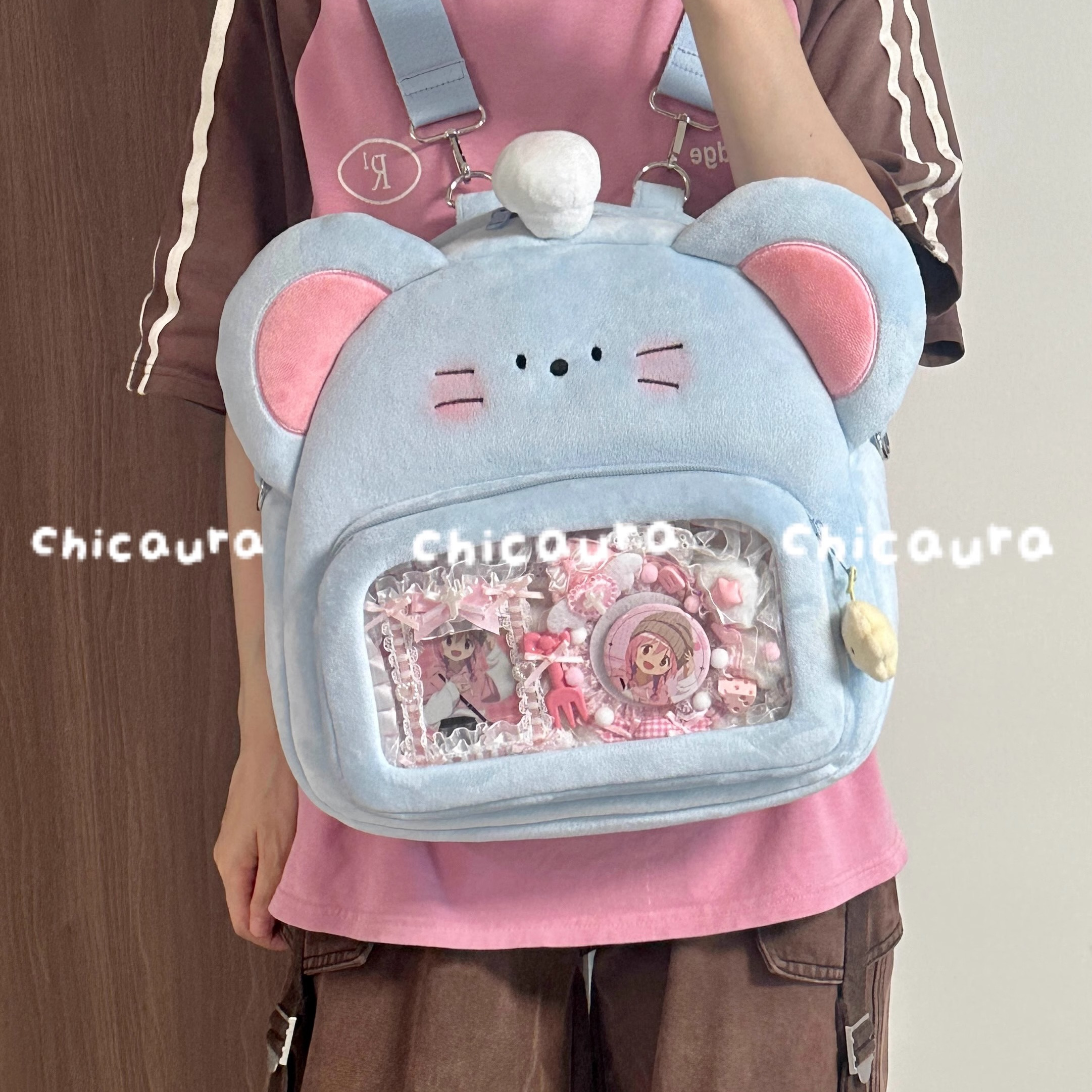 酷乐潮玩气哭啦贪吃鼠双肩痛包