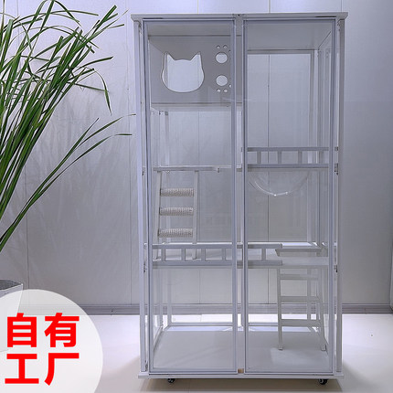 猫别墅家用超大空间猫屋猫窝房子全景玻璃室内猫房宠物展示柜定制