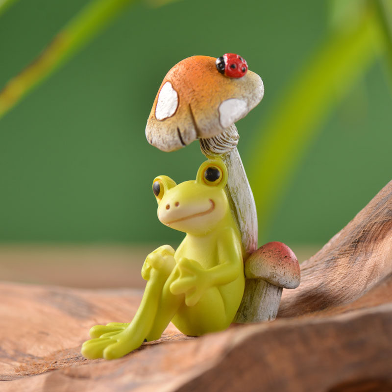 创意动物造型装饰小摆件多肉花盆田园微景观青蛙摆件造景花园盆栽