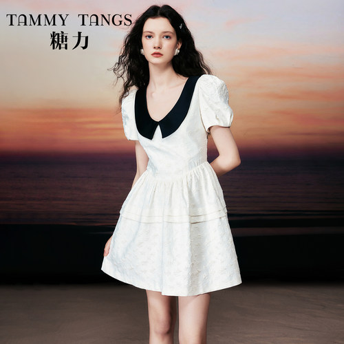 糖力千金风公主蓬蓬裙短袖连衣裙