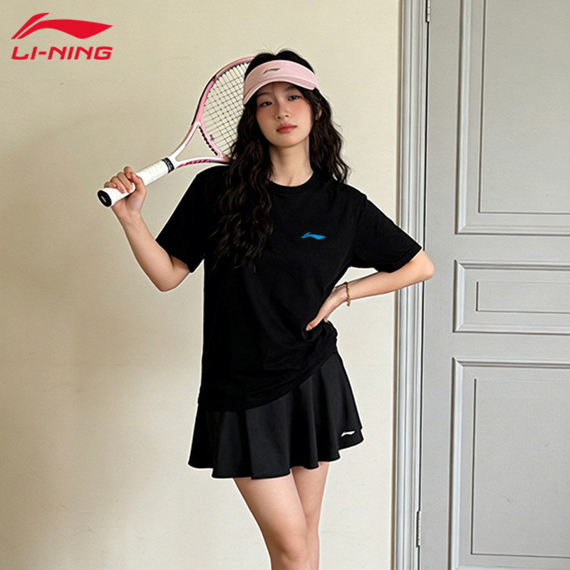 李宁绝美羽毛球服女式2026新款巨好看上衣短袖速干运动服短裙套装