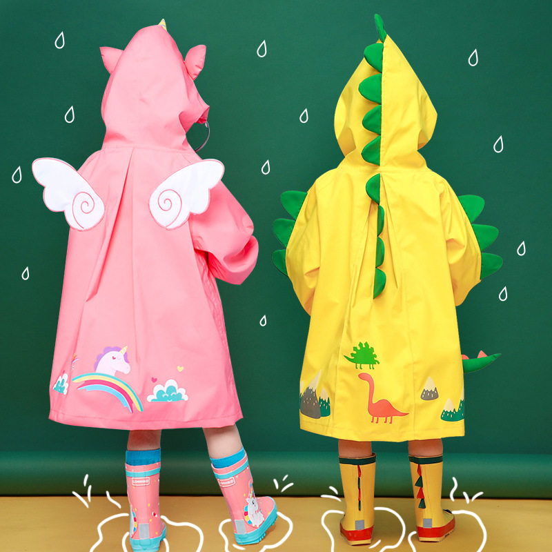 儿童雨衣男童女宝幼儿园恐龙雨披可爱斗篷式书包位小学生雨具分体