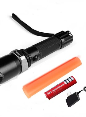 强光铝合金手电筒变焦车载USB充电巡逻LED手电筒户外T6手电筒礼品