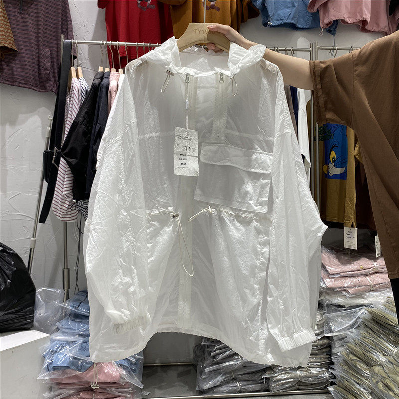 TYJR防晒衣2023夏季新款宽松透气薄款中长连帽防晒服外套女86125