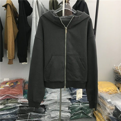 TY1980加绒宽松开衫卫衣外套女棉